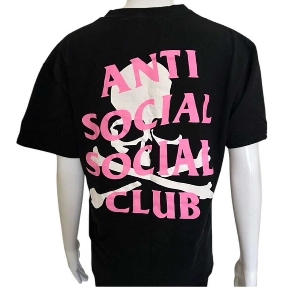 Anti Social Club X Mastermind Japan Black And Pink Short Sleeve T-Shirt M View 2
